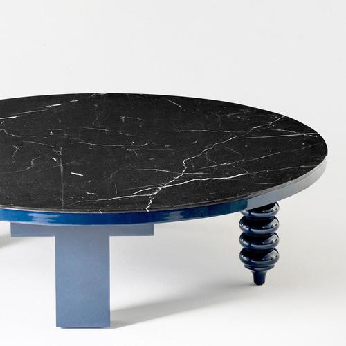 Black Marble Blue Rounded Multi-Leg Low Table by Jaime Hayon for BD Barcelona For Sale - Image 4 of 7