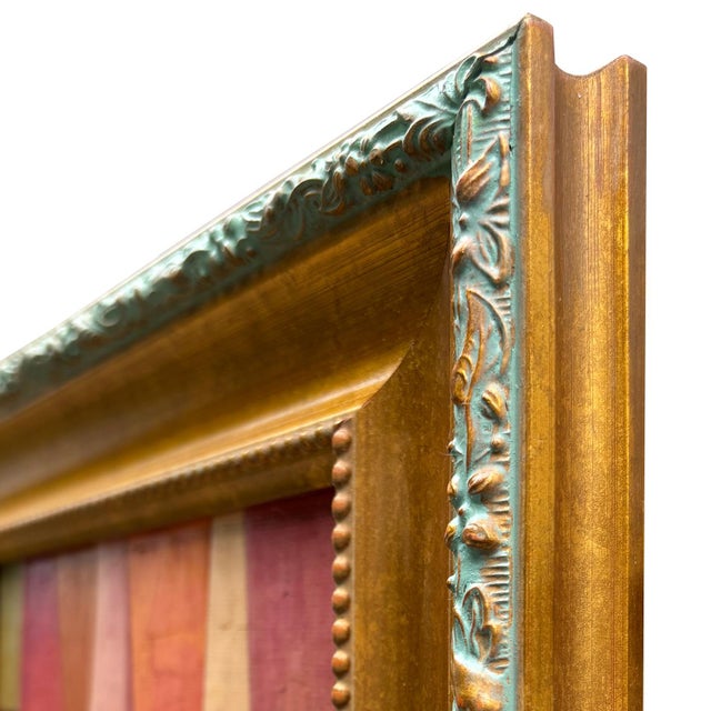 Contemporary Peach and Pink Abstract Oil Painting in Vintage Frame For Sale In New York - Image 6 of 6