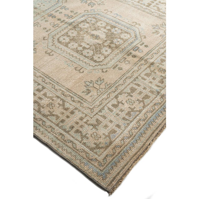 Vintage Circa 1940 Camel Turkish Oushak Hand Knotted Wool Runner 4ft 4in X 11ft 9in For Sale - Image 12 of 14