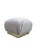 MCM Attributed to Karl Springer Brass Base Pouf Ottoman Newly Reupholstered For Sale In Chicago - Image 6 of 10