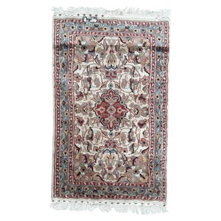 Small Vintage Silk and Wool Pakistani Rug from Bobyrugs, 1980s For Sale