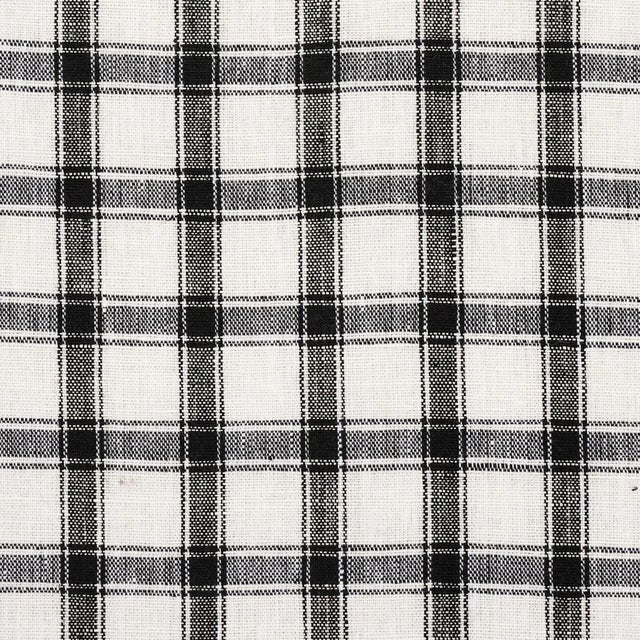 Traditional Schumacher Crawford Linen Check Fabric in Basalt For Sale - Image 3 of 4