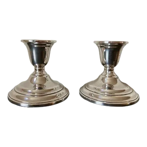 American Vintage Candlesticks, Candle Holders by International Sterling- A Pair