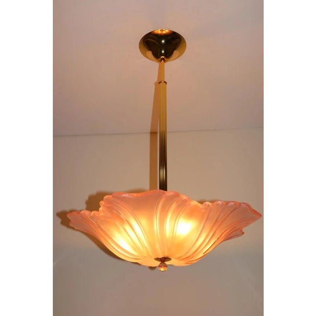Mid-Century Modern 1990s Modern Murano Rose Glass Pendant Lamp For Sale - Image 3 of 12