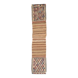 19th Century Zabihi Collection Tribal Caucasian Kilim Textile Rug - 1'8" x 7'7" For Sale