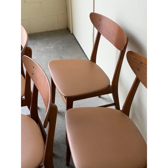 1960s Danish Teak Dining Chairs Set of 4 – Vintage Mid Century Modern Chairs 1960s For Sale - Image 5 of 9