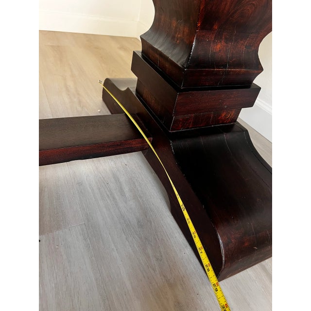Add timeless character to your dining space with this striking 8-foot vintage trestle dining table. Crafted from HEAVY...