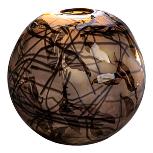 Spherical Glass Vase in the style of Willem Heesen, 1980s