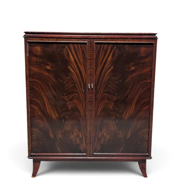 Vintage Flame Mahogany Two-Door Storage Cabinet For Sale - Image 4 of 12