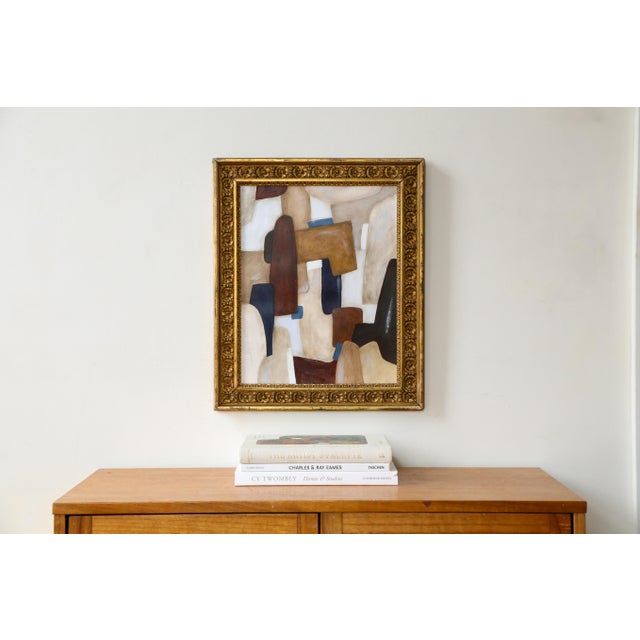 Contemporary Original Framed Abstract Painting in Antique Gold Gilt Frame For Sale - Image 3 of 14