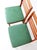 Vintage 1950s Wooden Folding Chairs With Green Upholstered Seats Pair For Sale - Image 4 of 13