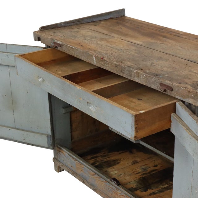Brutalist Blue Workbench Sideboard, 1930s For Sale - Image 3 of 18