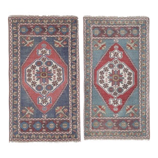 Faded Turkish Miniature Rug - a Pair For Sale