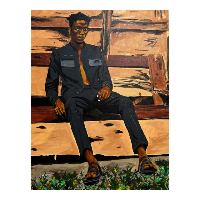 In Search of Meaning by Emmanuel Akolo, Acrylic on Canvas, (2022) For Sale