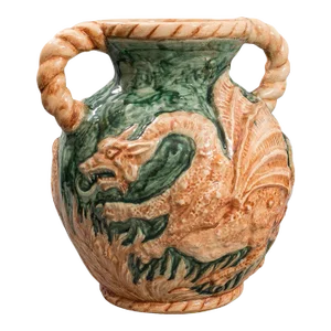 Antique Decorative Vase, Continental, Ceramic, Baluster Urn, Dragon, Victorian