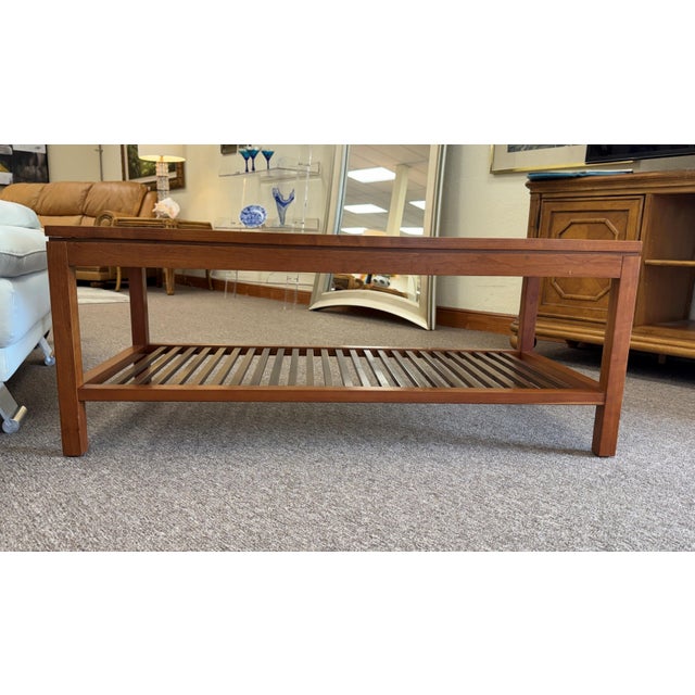Wood Vintage Stickley Glass Top Cocktail or Coffee Table For Sale - Image 7 of 17