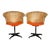 1960s Iron & Rattan Swivel Chairs - A Pair For Sale