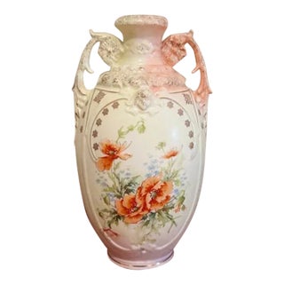Antique Royal Floretta Ware Austrian Porcelain Vase For Sale