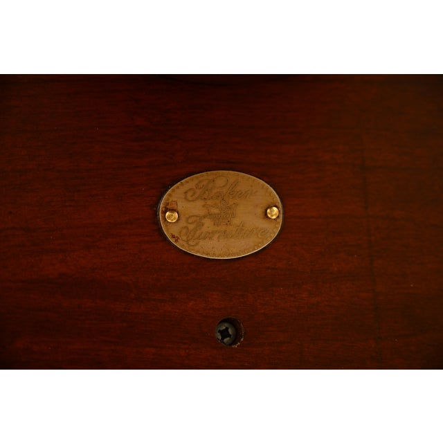 Baker Furniture Regency Banded Mahogany Double Pedestal Extension Dining Table, Newly Refinished For Sale - Image 14 of 15