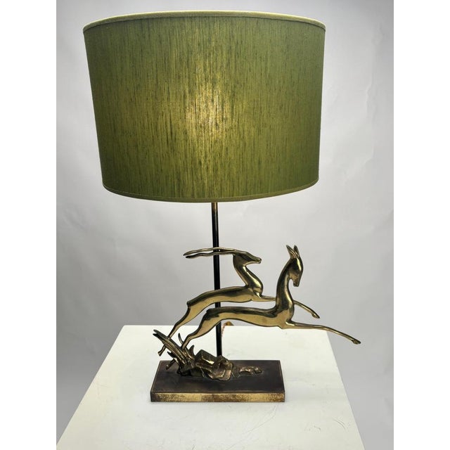 Art Deco Metal Table Lamp, France, 1940s For Sale - Image 3 of 10
