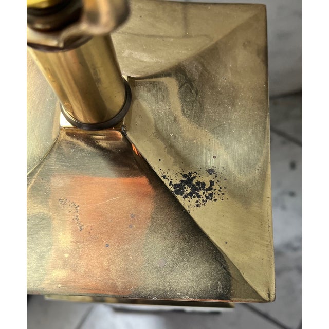 Late 20th Century Chinoiserie Brass Table Lamps - a Pair For Sale - Image 16 of 18