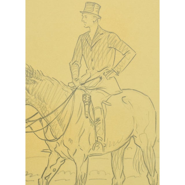 Paul Brown Original C1937 Pencil Drawing W/ 3 Riders For Sale - Image 4 of 5