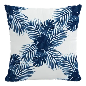 20" Indoor/Outdoor Pillow Navy Palm Cross