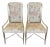Pair of 1970s Brass Faux Bamboo Chairs With Newly Recovered Upholstery For Sale