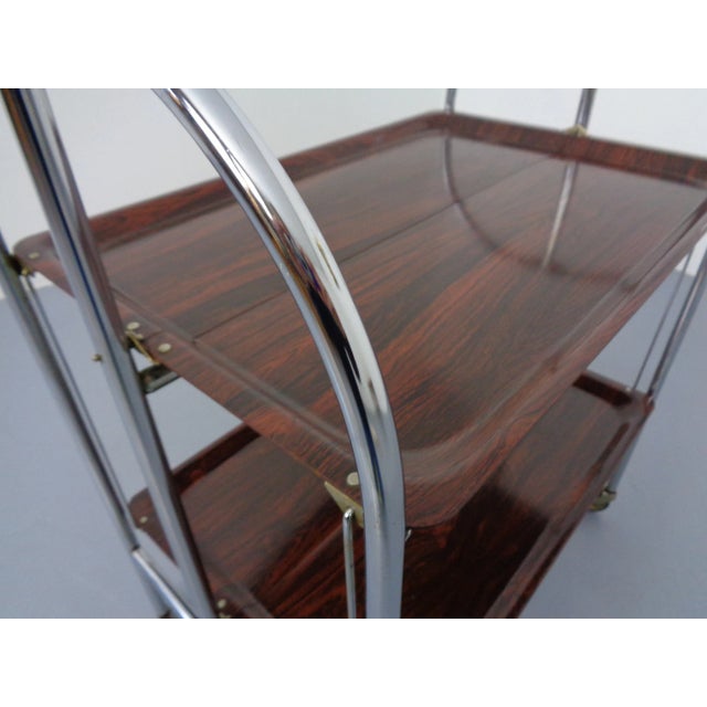 Vintage Optic Rosewood Pressalit Tea Cart, 1970s For Sale - Image 14 of 18