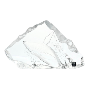 Mats Jonasson X Målerås Crystal Humpback Whale Paperweight Sculpture