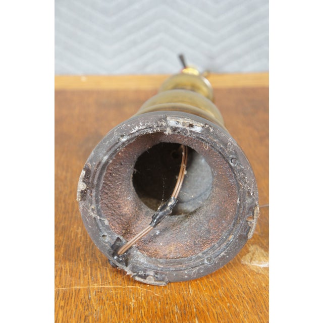 Mid 20th Century Heavy Cast Brass Baluster Table Lamp For Sale - Image 11 of 12