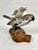 Vintage Hand-Carved & Painted Wooden House Sparrow Bird Sculpture on Driftwood Base For Sale - Image 11 of 12