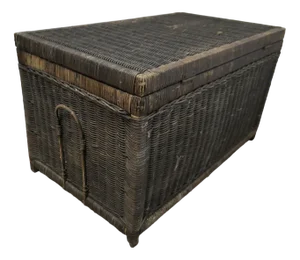 19th Century Woven Wicker Travel Chest, 1890s