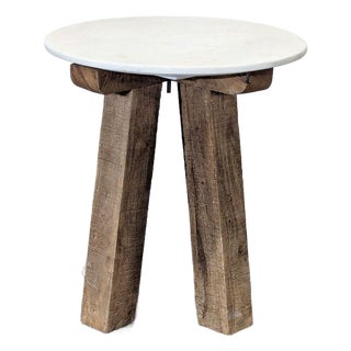 Anthropologie Marble Top Side Table For Sale