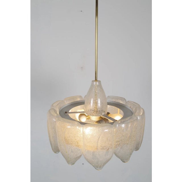 Mid-Century Modern Mid-Century Ice Glass Chandelier from Doria For Sale - Image 3 of 15