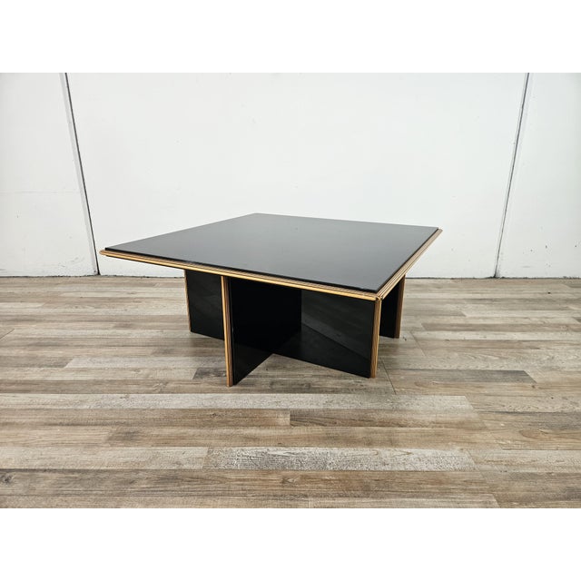 An elegant and exclusive coffee table by Pierre Cardin, dating back to the 1970s. A piece of furniture with a bold...