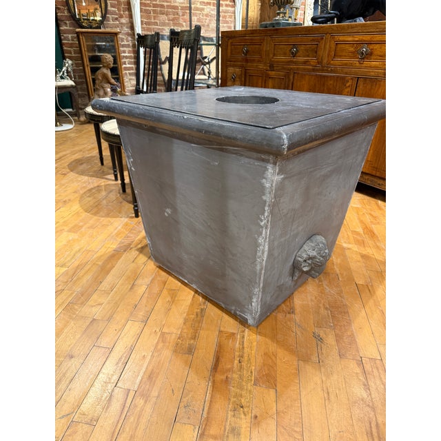 Metal French Lead and Zinc Ram’s Head Garden Planter, Circa 1920 For Sale - Image 7 of 10