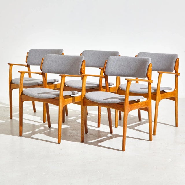 Model 49 Oak Armchair by Erik Buch for O.D. Møbler, 1960s, Set of 5 For Sale - Image 12 of 12