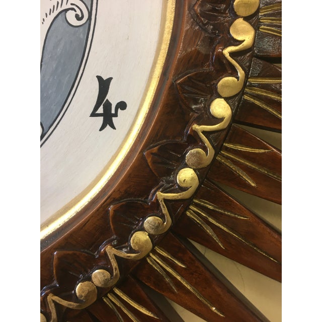 1980s Italian Wood Wall Swacth Clock Handcrafted From Tuscania For Sale - Image 10 of 11