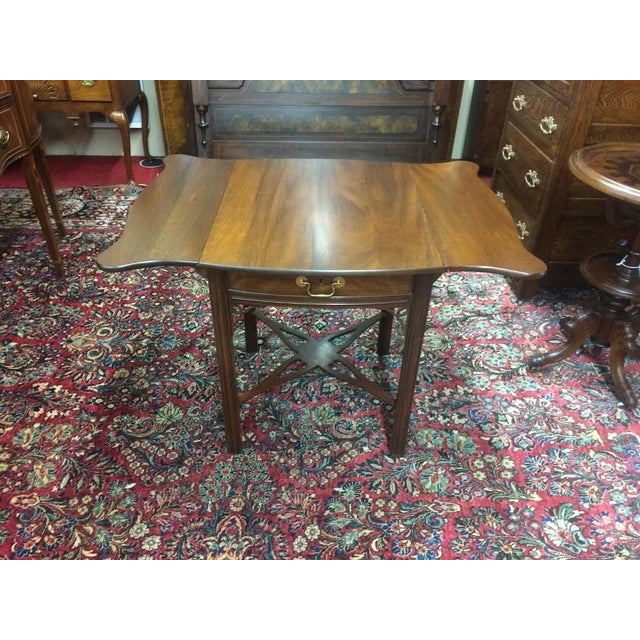 1990s Vintage Pembroke End Table, Henkel Harris Furniture Spnea For Sale - Image 5 of 12