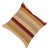 A one-of-a-kind handwoven wool kilim floor pillow featuring horizontal bold red and gold bands on cream. Fully reversible...