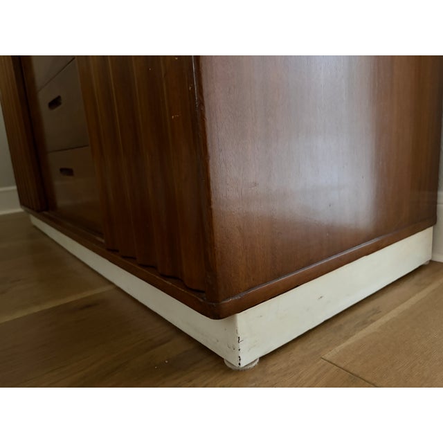 1950s Edward Wormley for Dunbar Tambour Door Credenza Cabinet With Dovetailed Drawers For Sale - Image 14 of 15