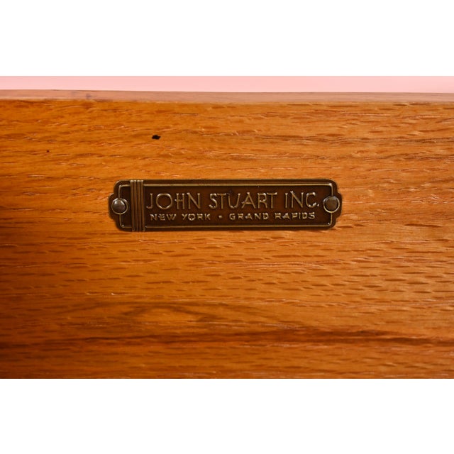 Pink John Stuart French Regency Pink Lacquered Dresser Chest, Newly Refinished For Sale - Image 8 of 12