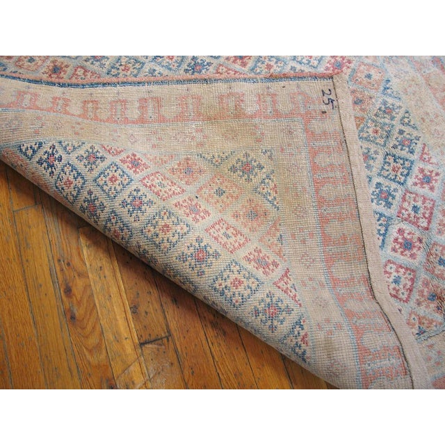 1930s Multicolor Diamond Antique Indian Agra Cotton Rug 4'0" X 7'0" Handknotted Wool Carpet For Sale In New York - Image 6 of 6