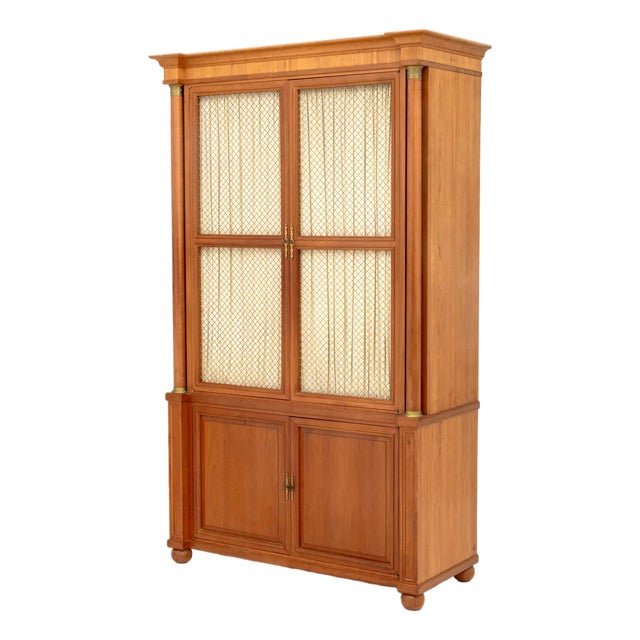 Empire Style Cherrywood Bookcase Cabinet For Sale
