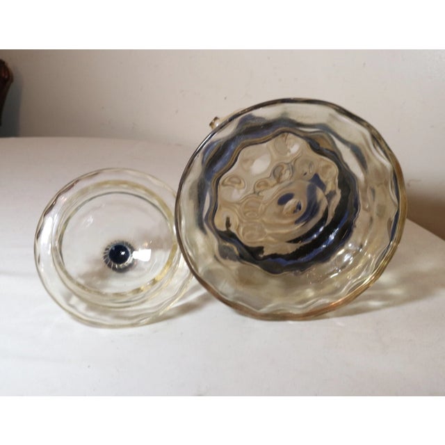 Yellow Large Vintage Quality Hand Blown Studio Art Glass Lidded Beer Stein Pitcher For Sale - Image 8 of 12