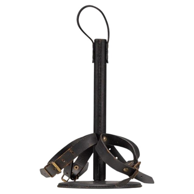 Leather Bottle Holder by Jacques Adnet, France, 1940s For Sale - Image 16 of 16