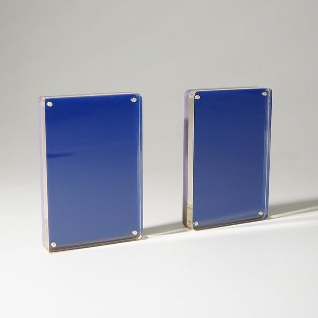 Blue and Clear Photo Frames, 1970s, Set of 2 For Sale - Image 14 of 14