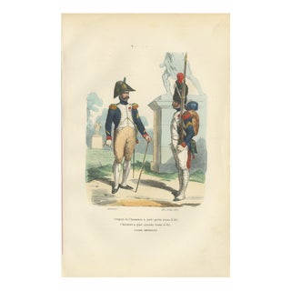 After Horace Vernet, Chasseurs à Pied of the Imperial Guard, 1843, Paper For Sale