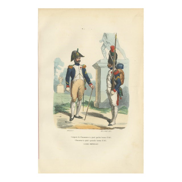 After Horace Vernet, Chasseurs à Pied of the Imperial Guard, 1843, Paper For Sale